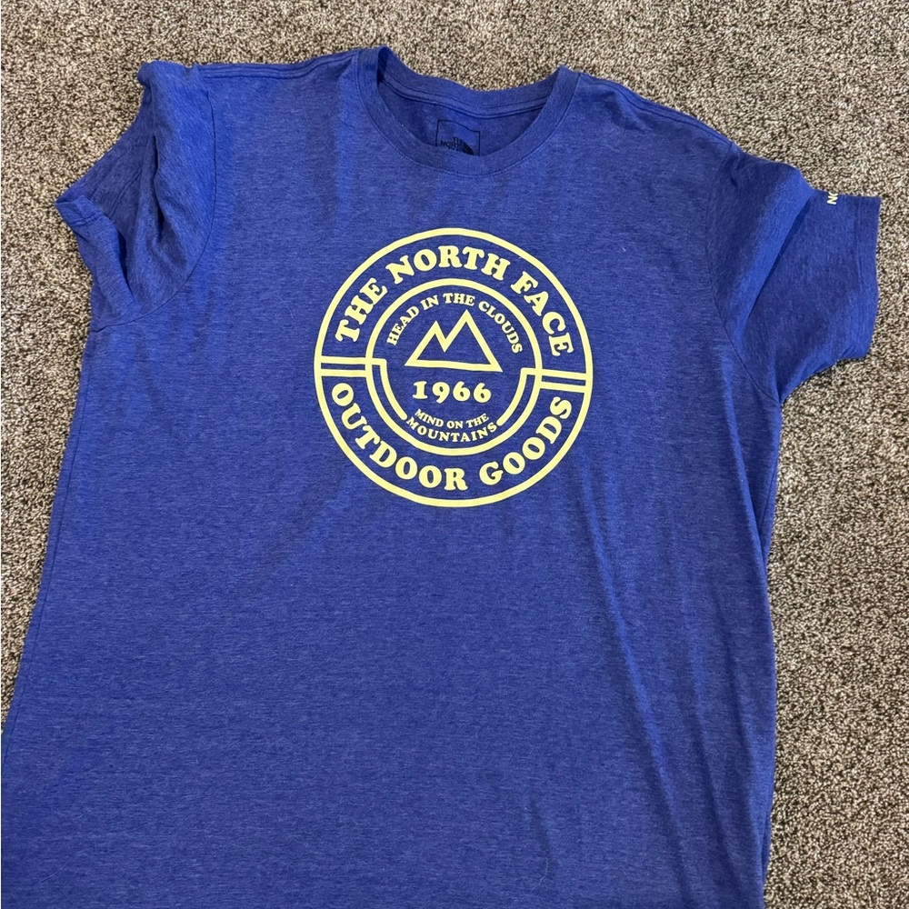 The North Face Purple Tee with Yellow Logo